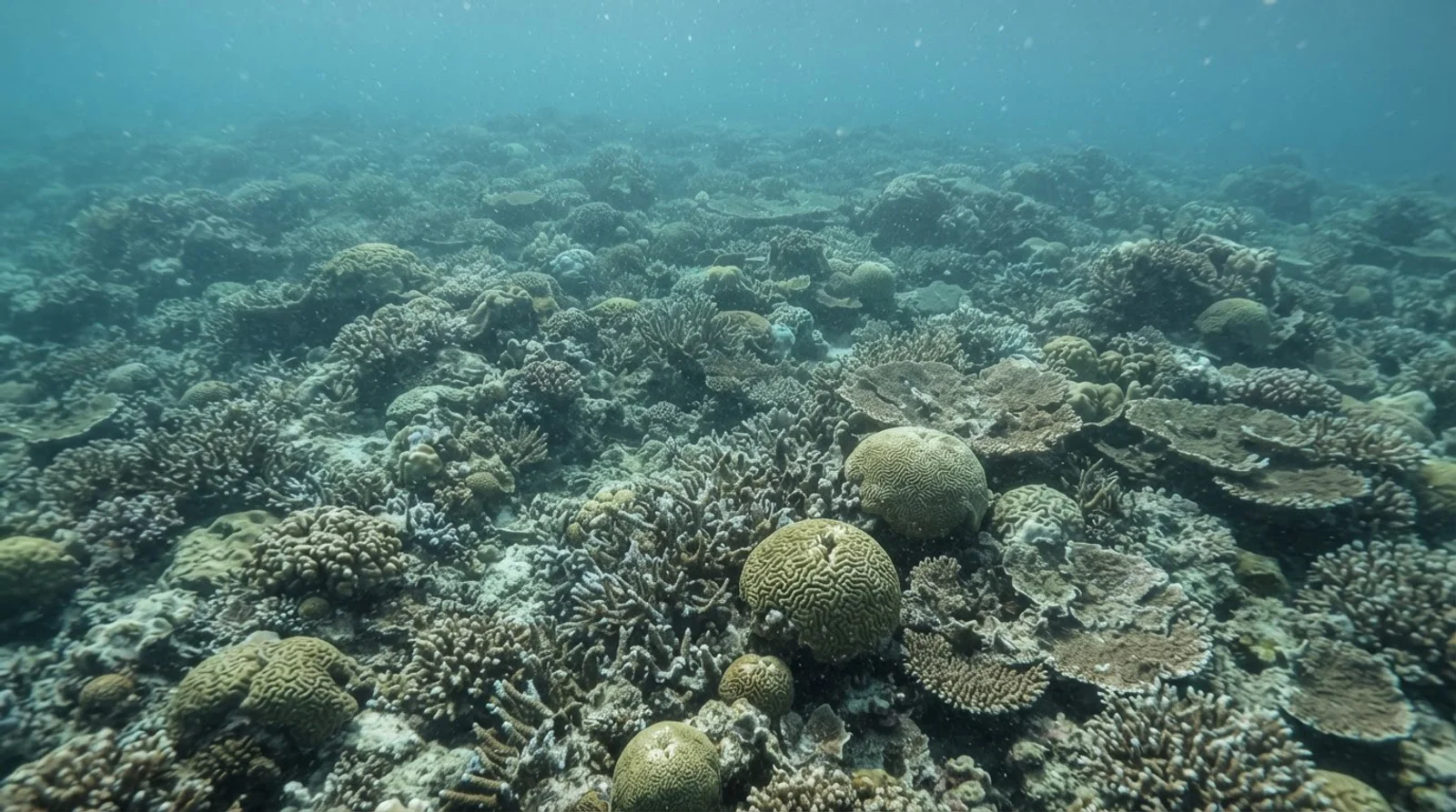 AI-generated illustration; site appearance unverified. Illustrative underwater habitat scene for Pogaling. Not a photograph of the site.